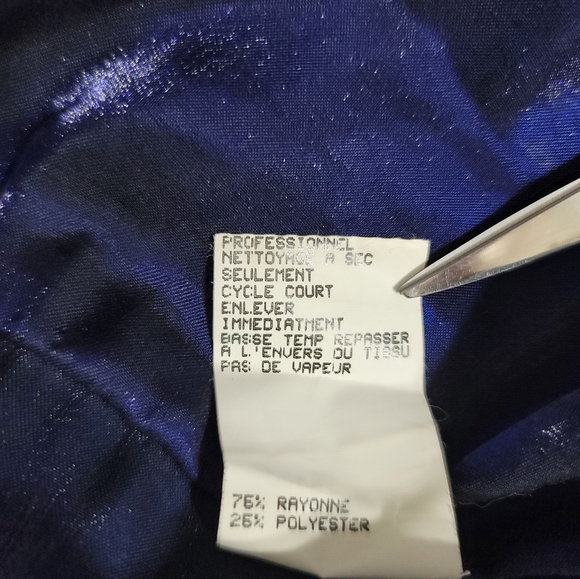 Gunne Sax Jessica McClintock Blue Sparkle Sleeveless Rhinestone Gown Formal Prom - Picture 8 of 10